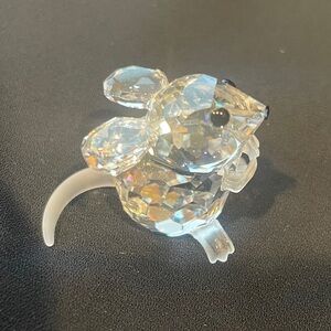 Swarovski Clear Crystal Mouse Figurine with Black Accents 7631